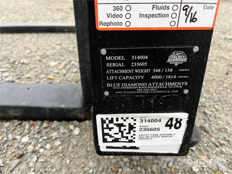 Blue Diamond 314004 48 in Skid Steer Forks شوكات