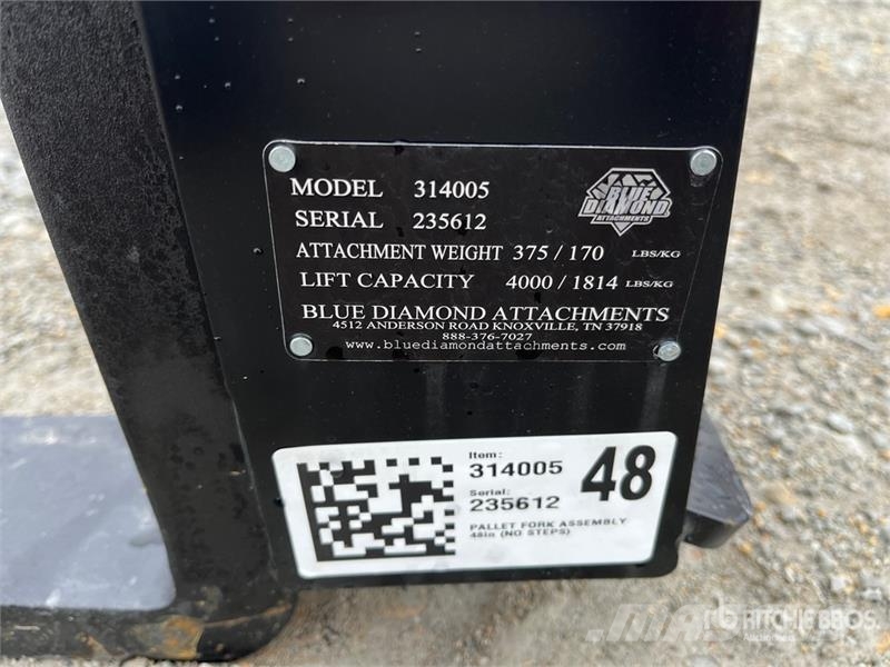 Blue Diamond 314005 48 in Skid Steer Forks شوكات