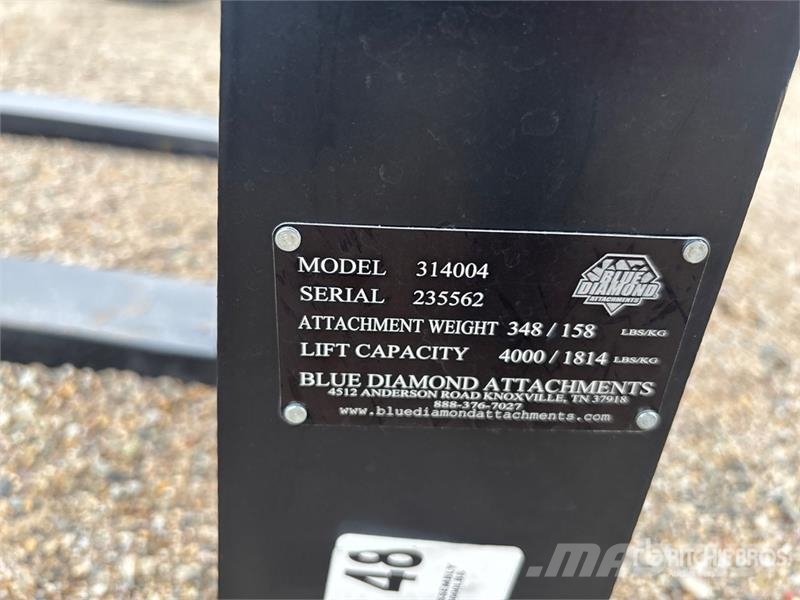 Blue Diamond 48 in Skid Steer Forks Forche