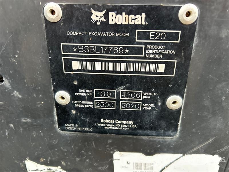 Bobcat E20 حفارات صغيرة أقل من 7 طن (حفارات صغيرة)