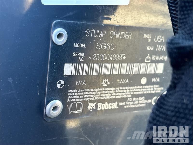 Bobcat SG60 Skid Steer Stump Grinder Rotorkopeggen / rototillers