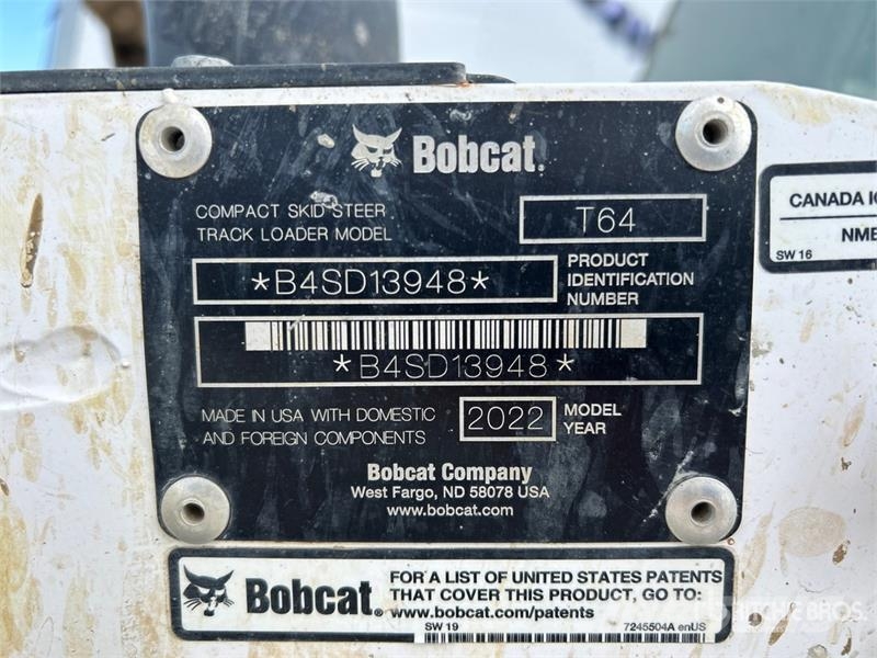 Bobcat T64 Two-Speed Compact Track Loader (Inoperable) Lietoti riteņu kompaktiekrāvēji