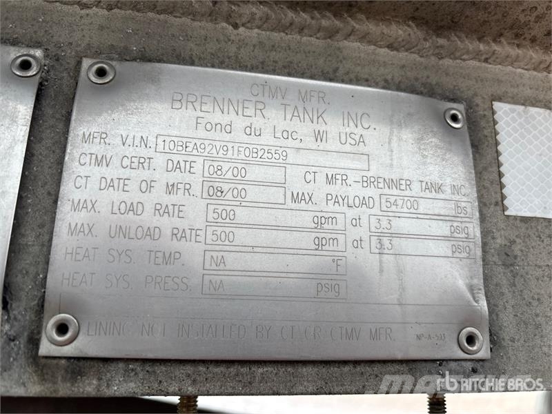 Brenner MC406 10000 gal T/A Tanker Trailer Прицепы-цистерны