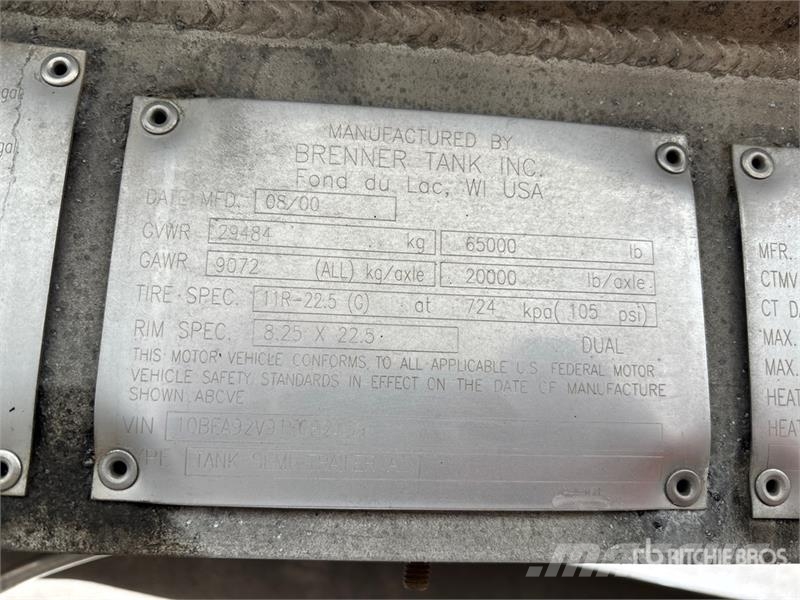 Brenner MC406 10000 gal T/A Tanker Trailer Прицепы-цистерны