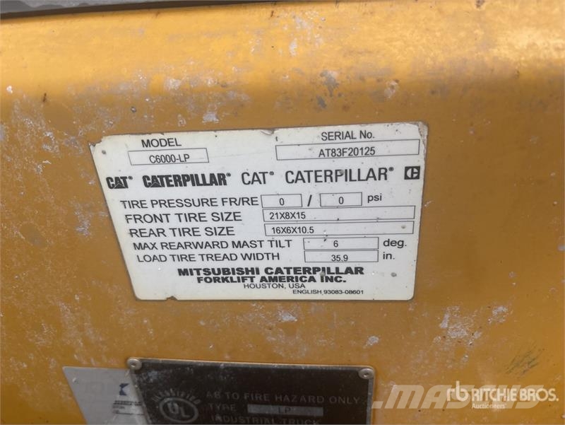 CAT C6000-LP 5750 lb Cushion Tire Forklift Šakiniai krautuvai - Kita