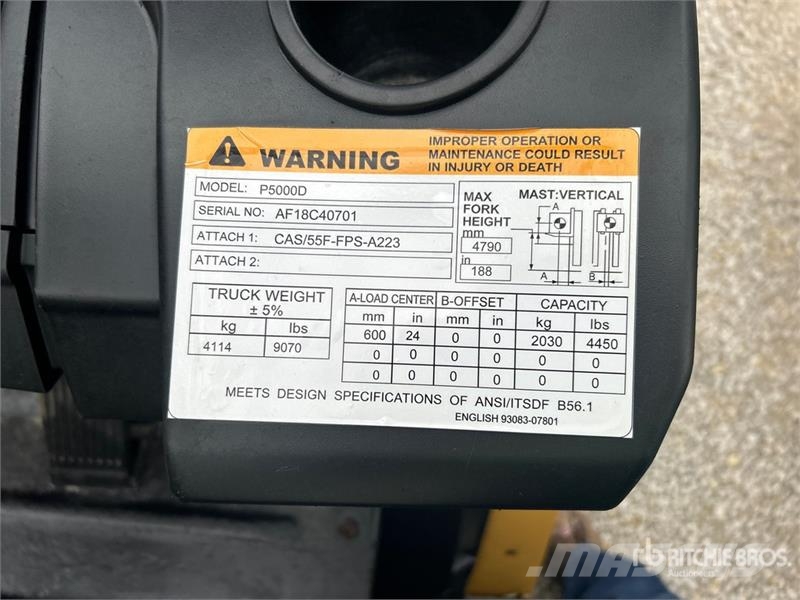 CAT P5000D 5000 lb Pneumatic Tire Forklift 그 외 지게차