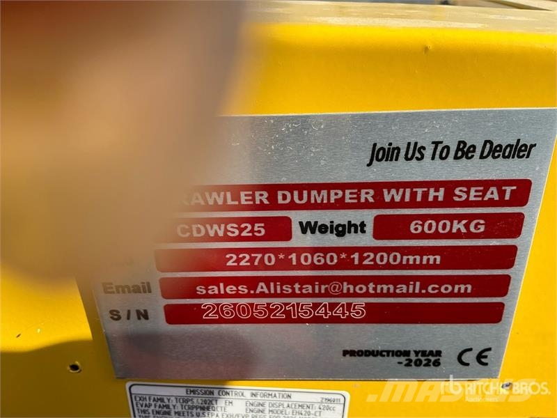 CD25,CDW25 Mini Crawler Dumper (Unused) Dumpers εργοταξίου