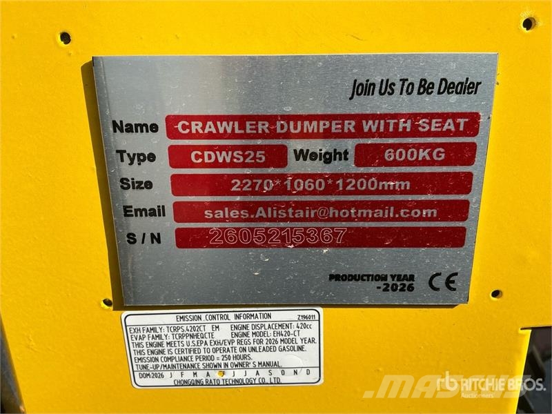 CD25,CDW25 Mini Crawler Dumper (Unused) Dumpers εργοταξίου