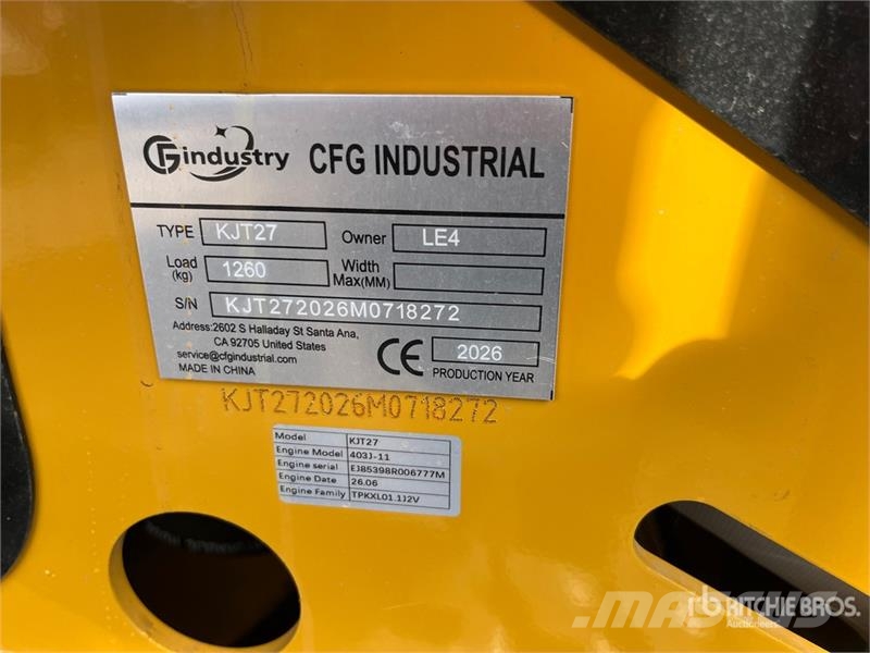 CFG KJT27 Mini Compact Track Loader (Unused) Minicargadoras