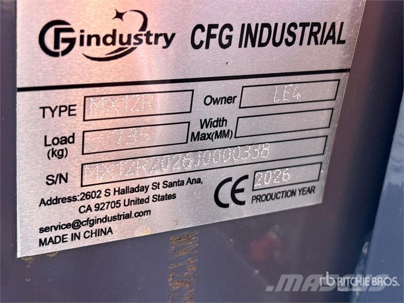 CFG MX12R Mini Excavator (Unused) ミニ油圧ショベル 7t以下（ミニユンボ・ミニディガー）