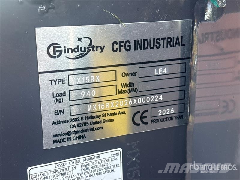 CFG MX15RX Mini Excavator (Unused) Mini bagri <7t