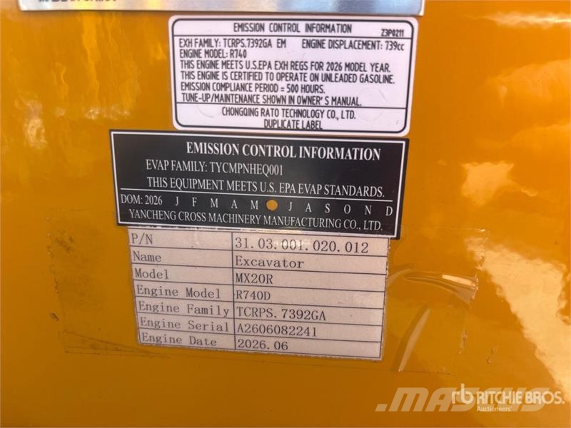 CFG MX20R Mini Excavator (Unused) Mini bagri <7t