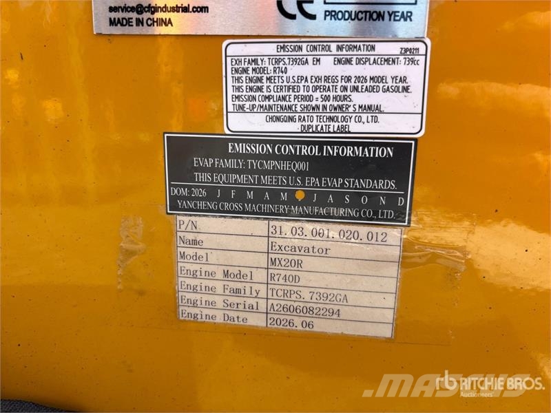 CFG MX20R Mini Excavator (Unused) Mini bagri <7t