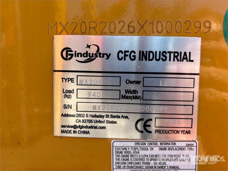 CFG MX20R Mini Excavator (Unused) Mini bagri <7t