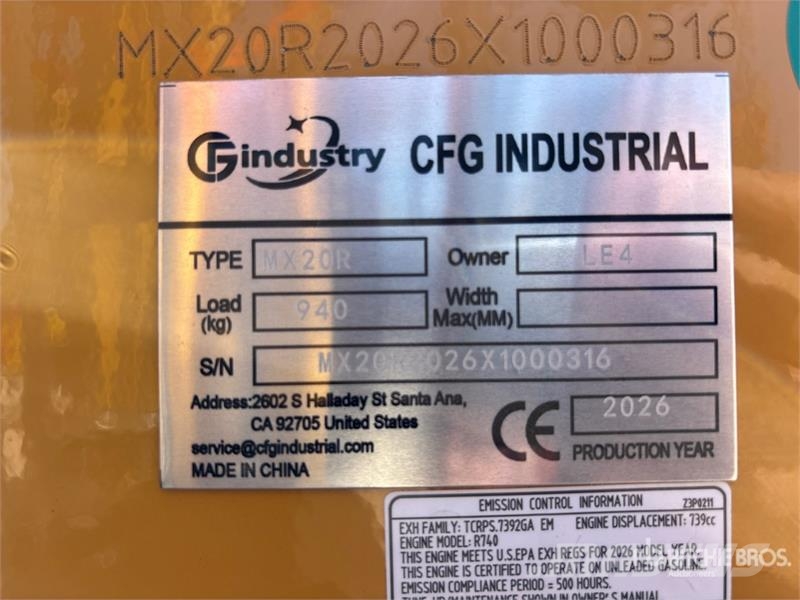 CFG MX20R Mini Excavator (Unused) Mini bagri <7t