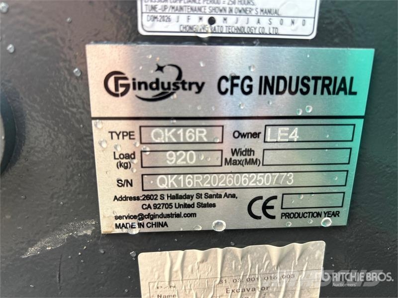 CFG QK16R Mini Excavator (Unused) Miniescavadeiras < 7t (Mini escavadeiras)