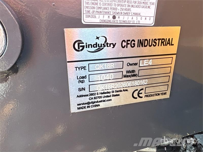 CFG QK18R Mini Excavator (Unused) Mini kotrók < 7t