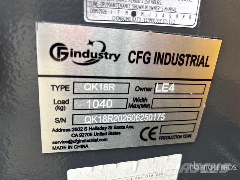 CFG QK18R Mini Excavator (Unused) Minigravemaskiner