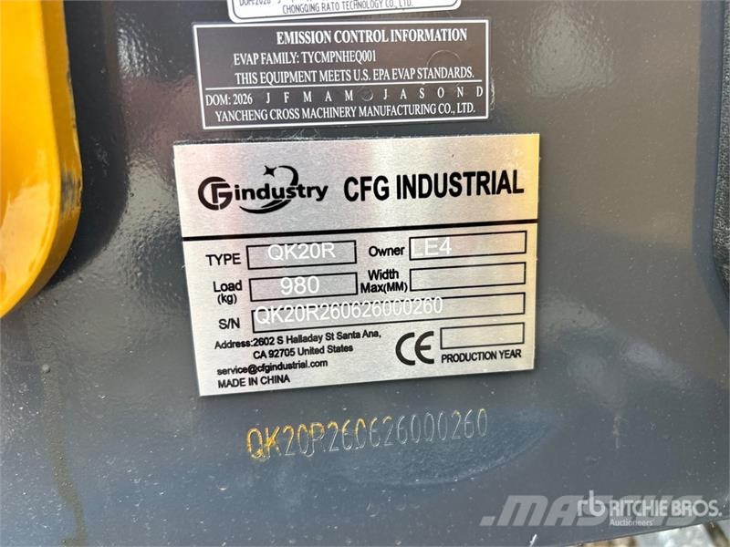 CFG QK20R Mini Excavator (Unused) 소형 굴삭기 7톤 미만