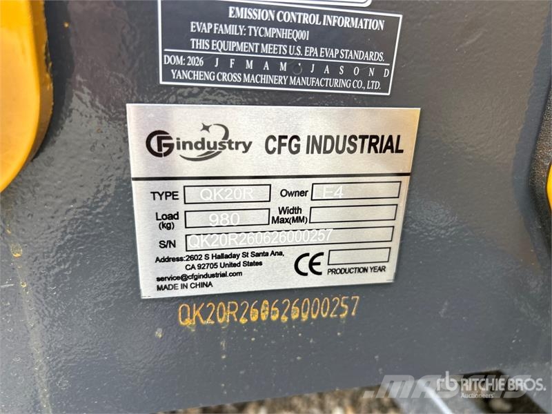 CFG QK20R Mini Excavator (Unused) 소형 굴삭기 7톤 미만