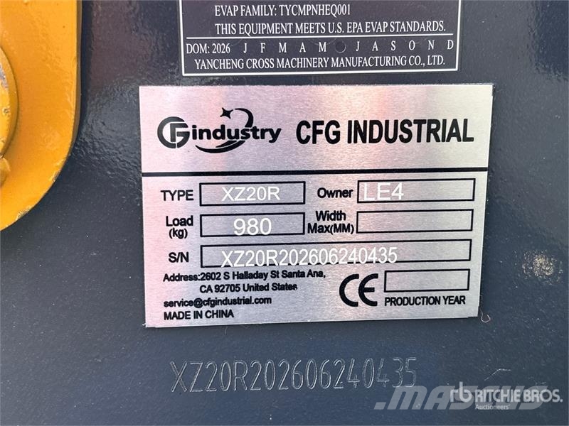 CFG XZ20R Mini Excavator (Unused) Mini bagri <7t