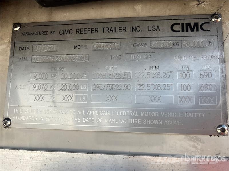 CIMC 1RBR5305 Koel-vries opleggers