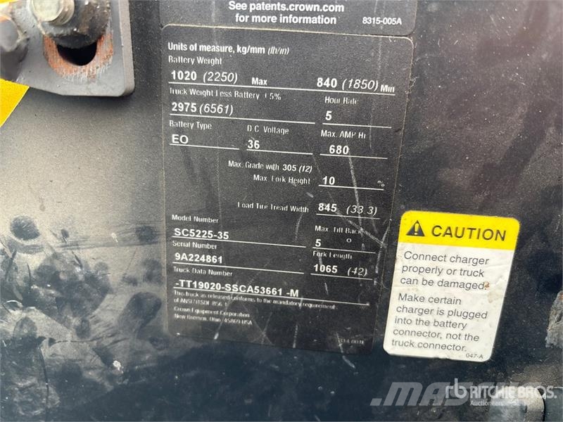 Crown SC 2250 lb Forklift 그 외 지게차