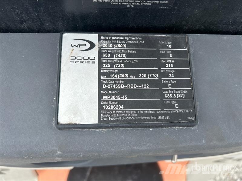 Crown WP3045-45 4500 lb Electric Pallet Jack Ручні гідравлічні візки