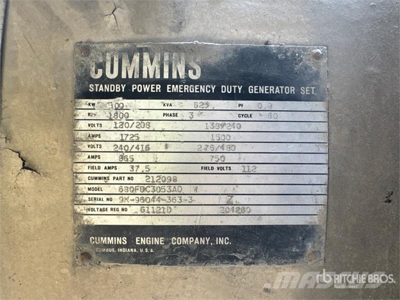 Cummins 680FDC3053AD 500 kW Skid-Mounted Generator Set Dizelski agregati