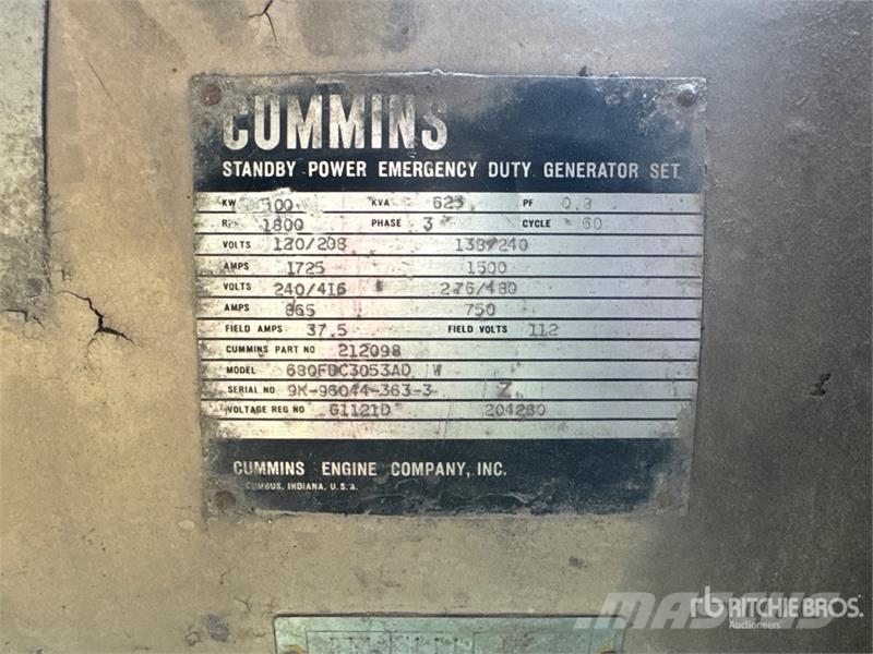 Cummins 680FDC3053AD 500 kW Skid-Mounted Generator Set Dizelski agregati