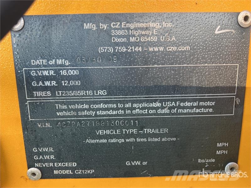 CZ Engineering CZ12KP Pole Trailer مقطورات أخرى