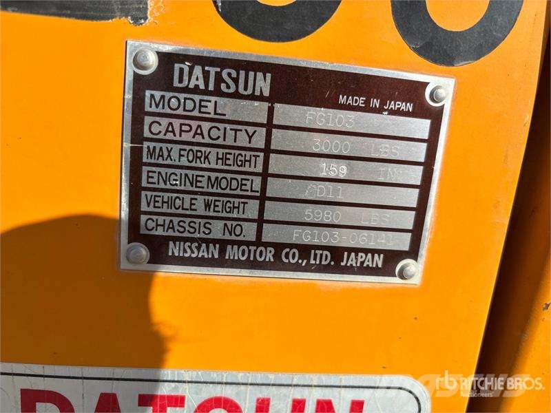 Datsun FG103 3000 lb Pneumatic Tire Forklift Andere Gabelstapler
