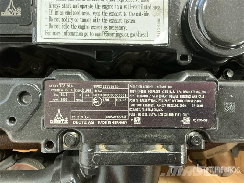 Deutz TD2.9L4 NG Engine Predelovalna oprema