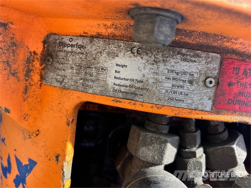 Dipperfox Stump Crusher 850 Pro Excavator Stump Grinder Overige componenten