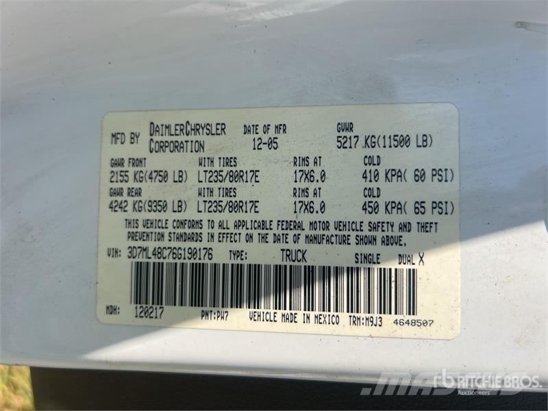 Dodge Ram 3500 4x2 Crew Cab Utility Truck Furgonetas caja abierta