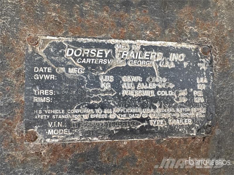 Dorsey 0 lb 45 ft T/A Flatbed Trailer Причепи-платформи/бокове розвантаження