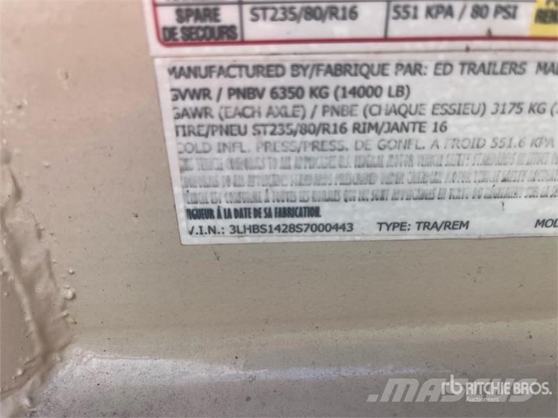 ED Trailers Silverline trailers 14 ft 2 in T/A Dump U Tipphengere