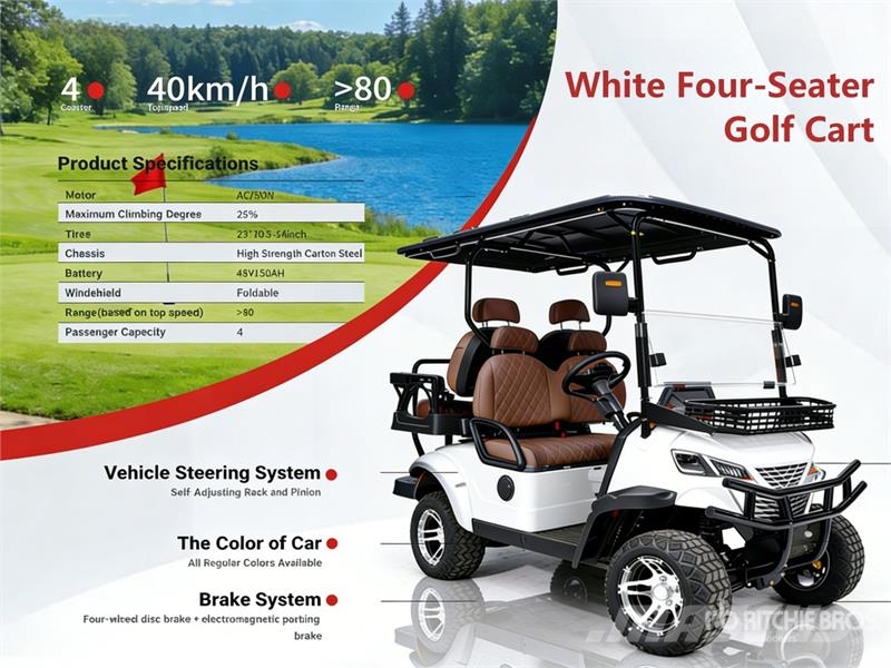  Electric White Four-Seater Golf Cart (Unused) 高尔夫球车