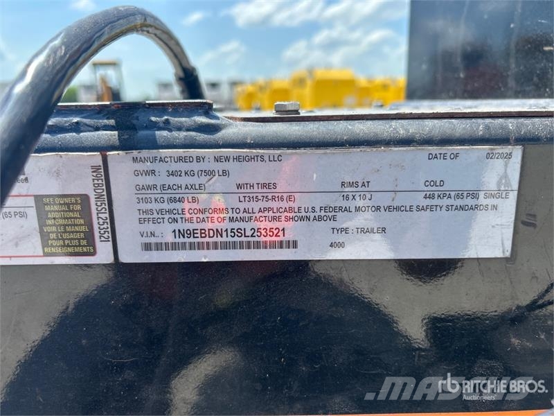 Equipter 4000 9 ft S/A Dump Utility Trailer 自卸拖车