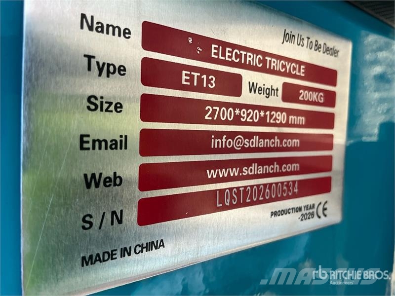 ET13-BLUE Electric Mini Trike (Unused) Avtomobili