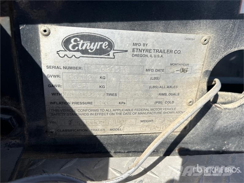 Etnyre Tri/A Removable Gooseneck Lowboy Trailer Nizki nakladalci