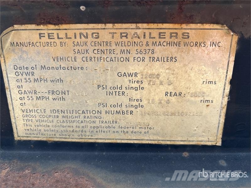 Felling 14 ft T/A Equipment Trailer Autotreilerid