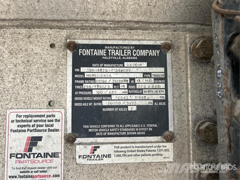 Fontaine HAR5212WSA 48 ft T/A Spread Axle Flatbed Trailer مقطوروات مسطحة/مفصلية الجوانب