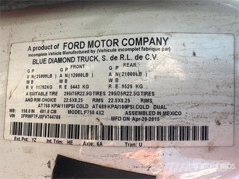 Ford 35 ft on Ford F-750 4x2 Cable Placer Bucket Truck Plataformas sobre camión