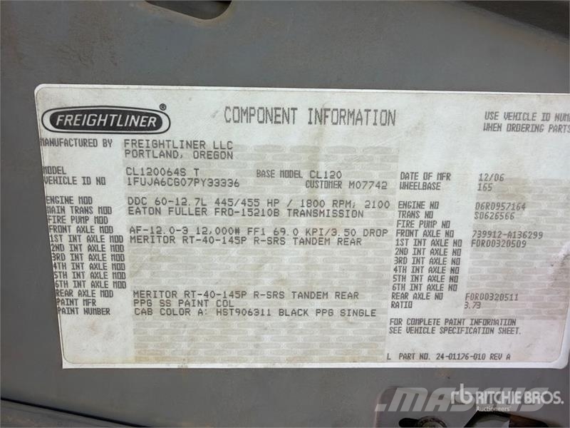 Freightliner Columbia 120 6x4 Tanker Truck Tovornjaki cisterne