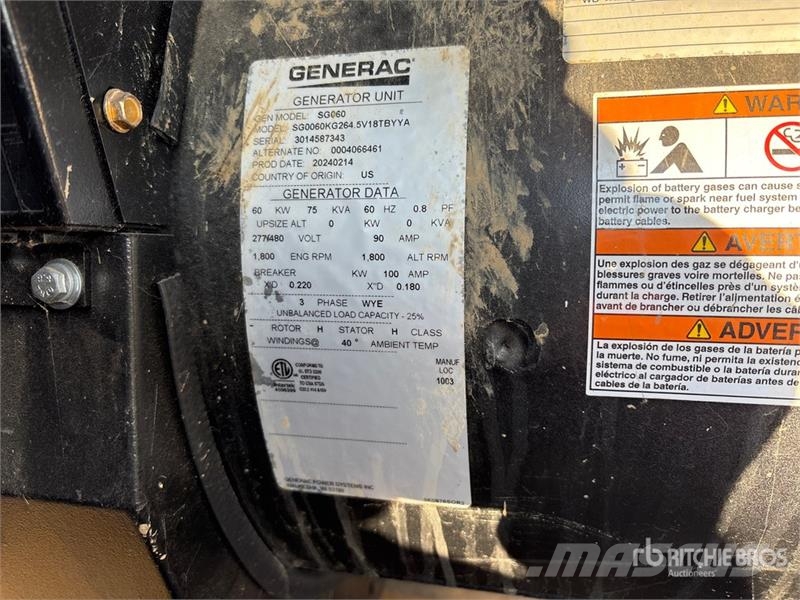 Generac 75 kVA Skid-Mounted Generator Set Naftové generátory