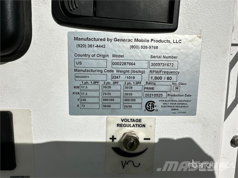Generac MDG25IF4 17.5 kW Mobile Generator Set Diiselgeneraatorid
