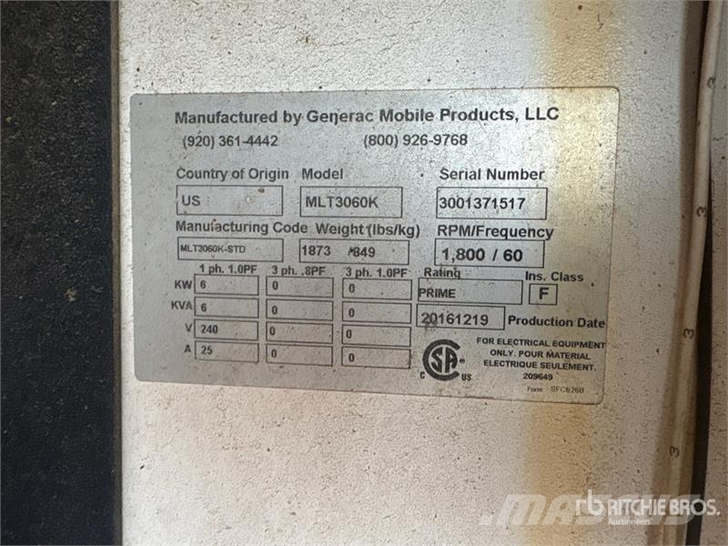 Generac MLT3060K 6 kW Light Tower Torres de iluminación