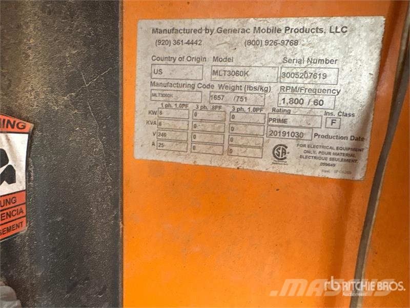 Generac MLT3060K 6 kW Light Tower Torres de iluminación
