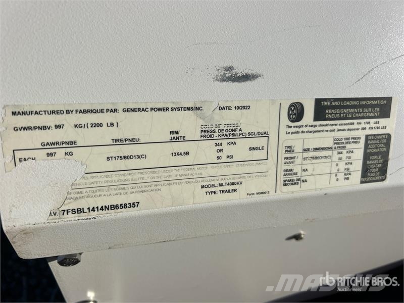Generac MLT4080KV Light Tower Lichtmasten